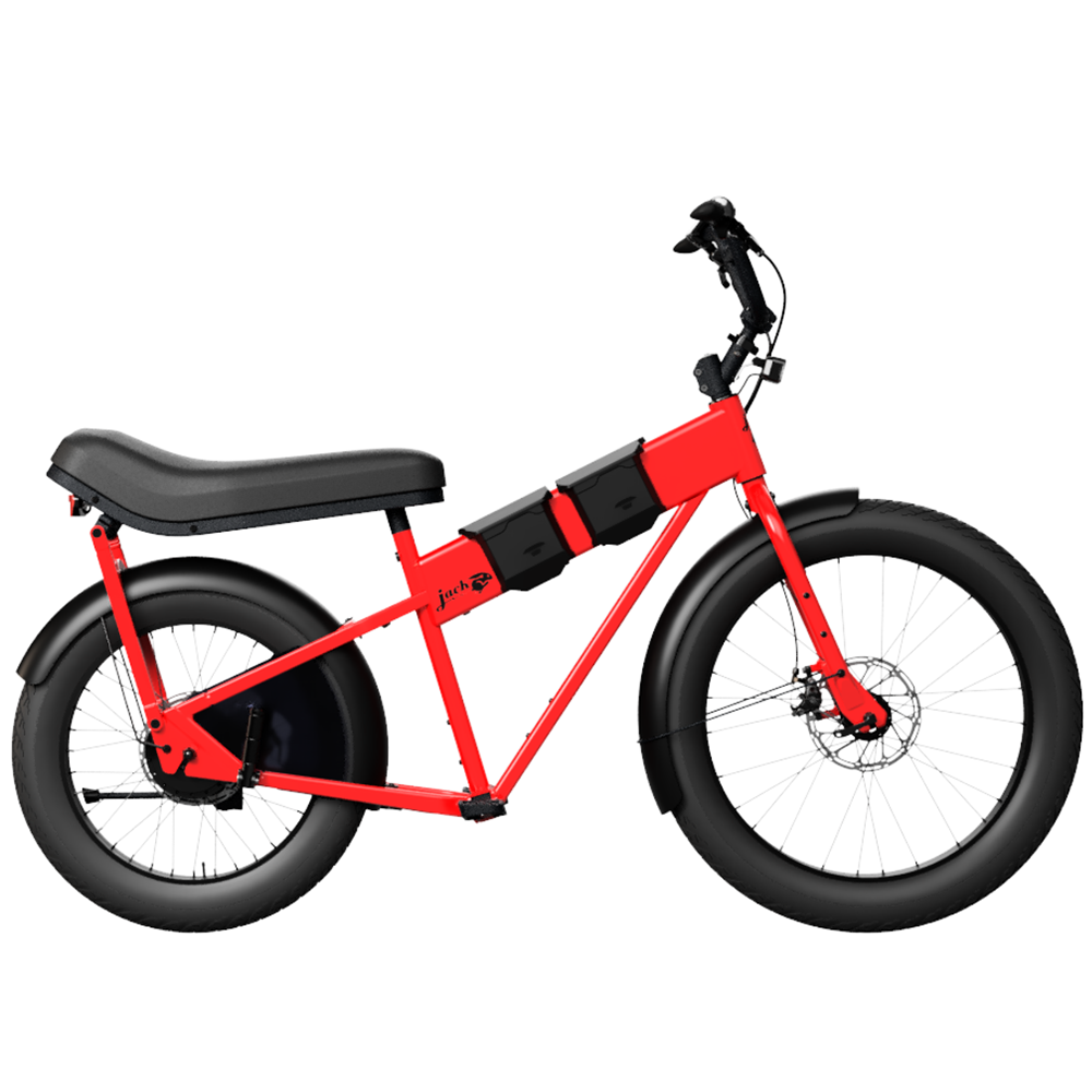 electric bicycle 2 seat JackRabbit MG Doble - Lightweight 2-Up Seat Micro Hauler, Red