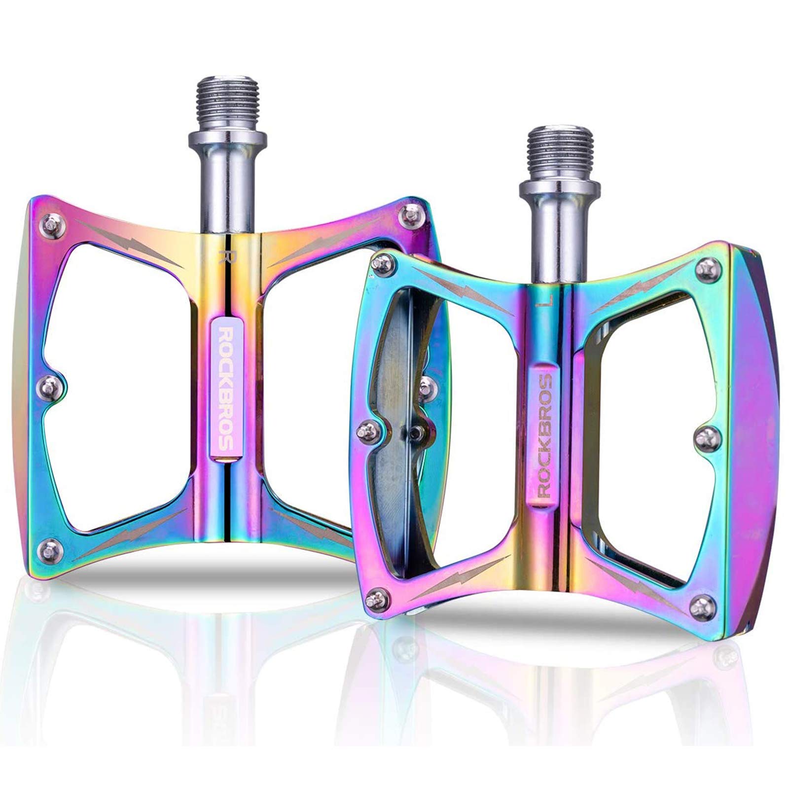 ROCKBROS Colorful MTB Bike Pedals Durable Aluminum Anti-Skid 3 Bearings 9/16