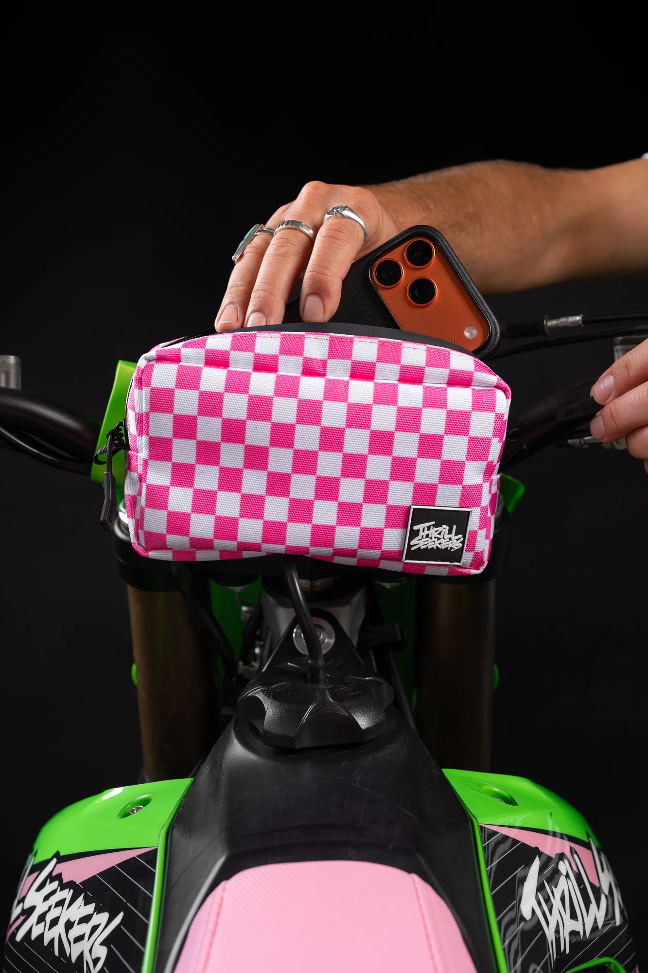 Thrill Seekers Pink/White Chex Bar Bag
