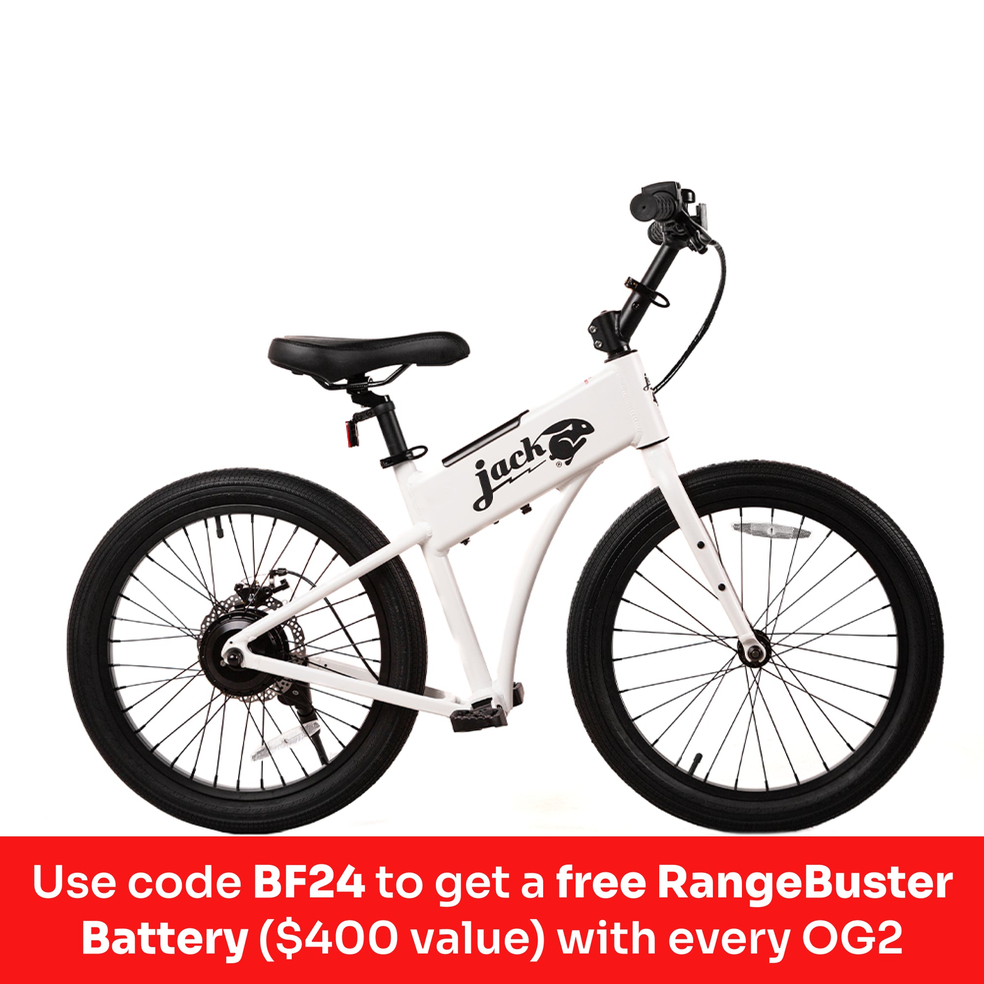 JackRabbit OG2 - Lightweight & Compact Micro eBike, White