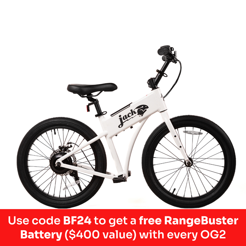 JackRabbit OG2 - Lightweight & Compact Micro eBike, White