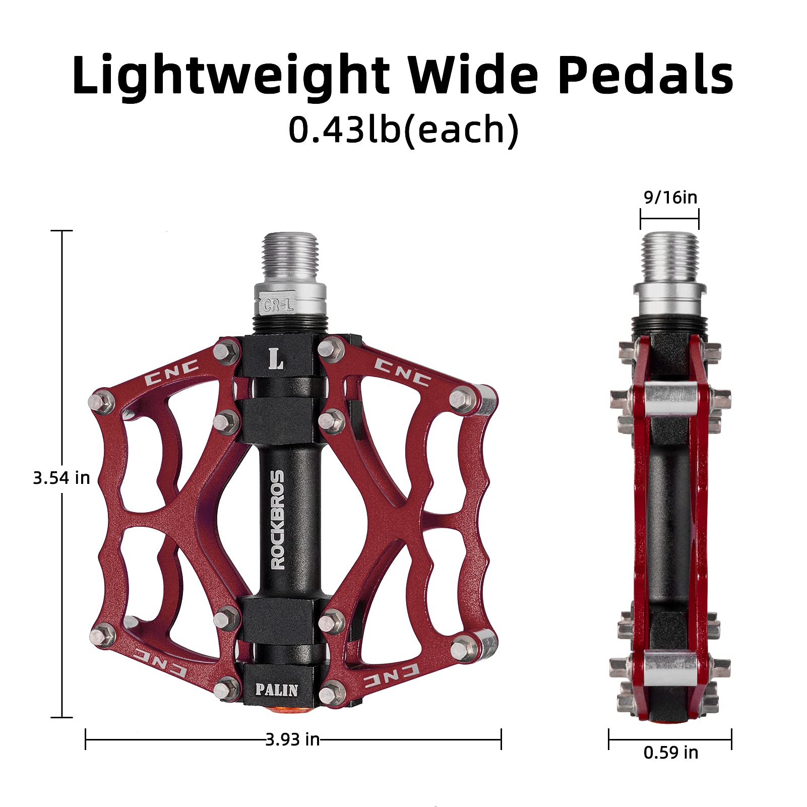rockbros pedals review ROCKBROS Lightweight Aluminum Alloy Bike Pedals with Wide Platform Gri
