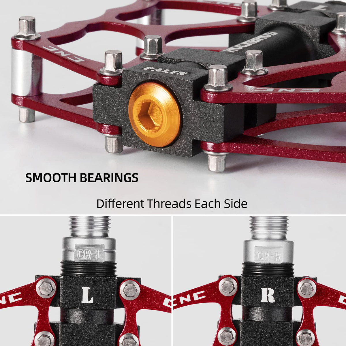ROCKBROS Lightweight Aluminum Alloy Bike Pedals with Wide Platform Grip