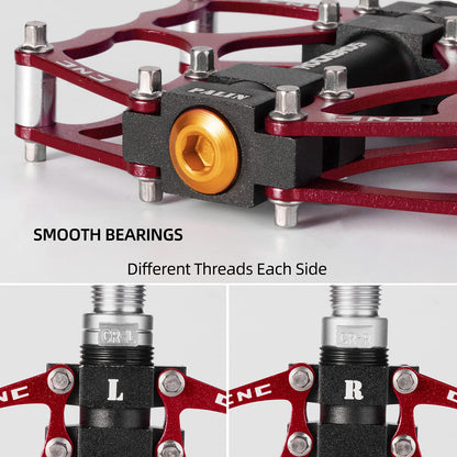 ROCKBROS Lightweight Aluminum Alloy Bike Pedals with Wide Platform Grip
