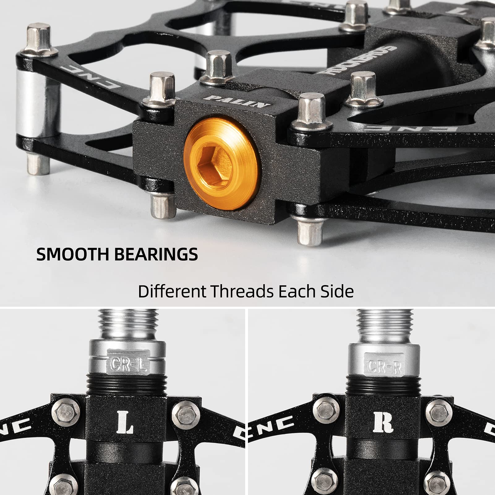 ROCKBROS Lightweight Aluminum Alloy Bike Pedals with Wide Platform