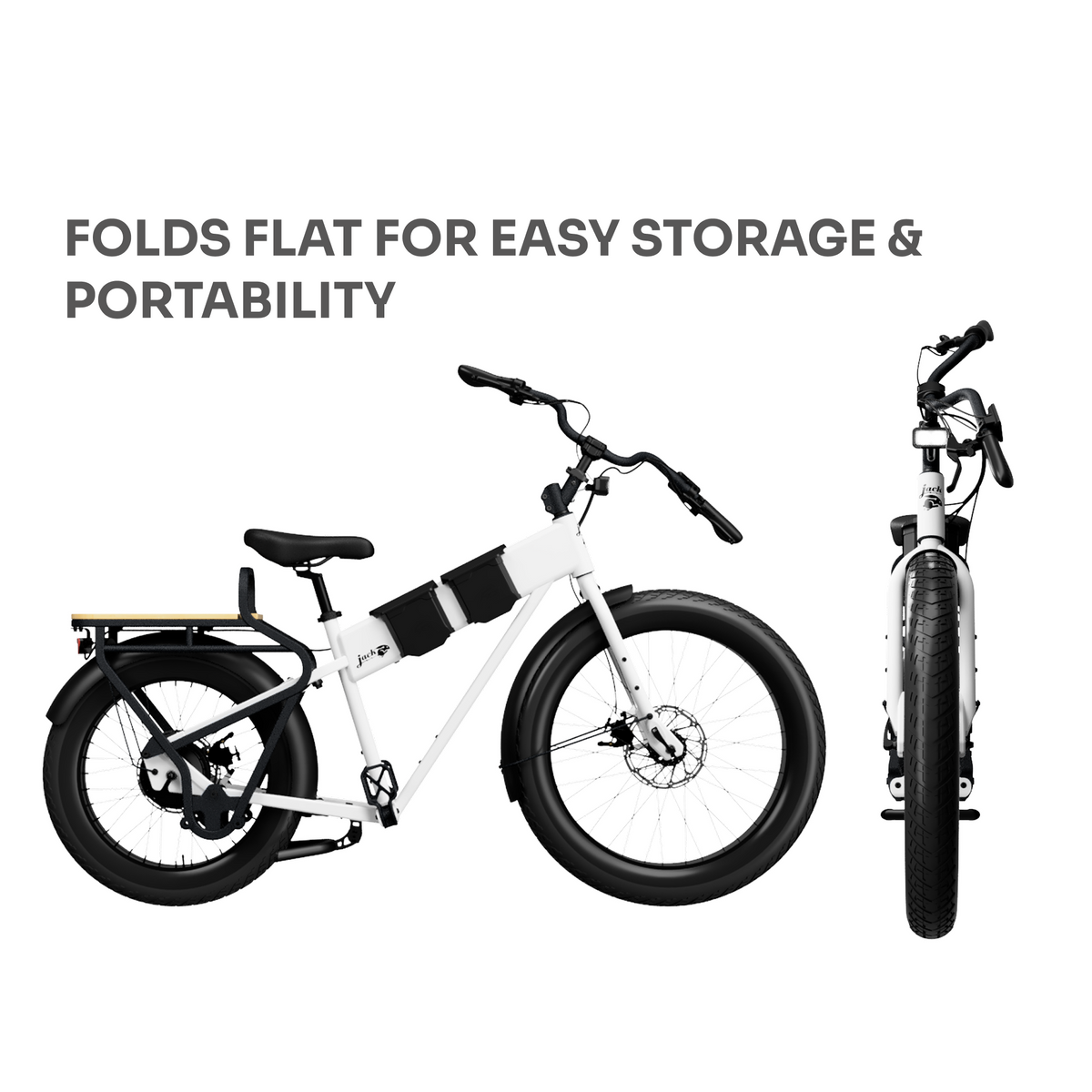JackRabbit MG Cargo - Lightweight Cargo Electric Bike, White